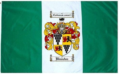 Blonden family crest coat of arms flag
