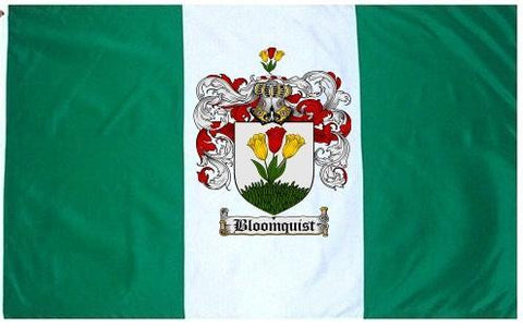 Bloomquist family crest coat of arms flag