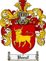Boeuf coat of arms family crest download
