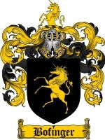 Bofinger coat of arms family crest download