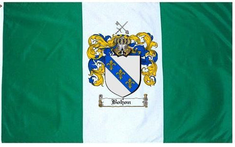 Bohon family crest coat of arms flag