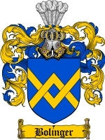 Bolinger coat of arms family crest download