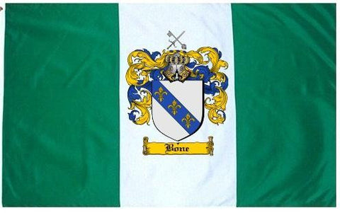 Bone family crest coat of arms flag