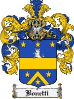 Bonetti coat of arms family crest download