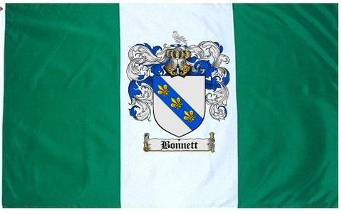Bonnett family crest coat of arms flag