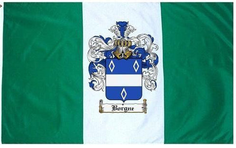 Borgne family crest coat of arms flag