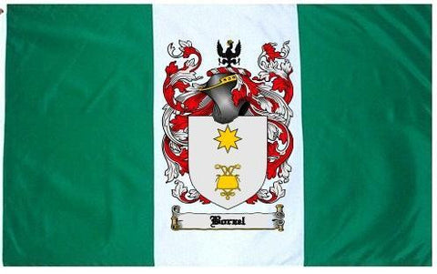 Borzel family crest coat of arms flag