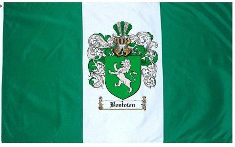 Bostown family crest coat of arms flag