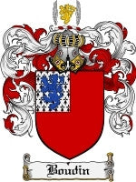 Boudin coat of arms family crest download