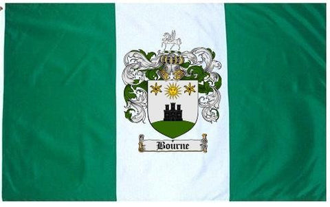 Bourne family crest coat of arms flag