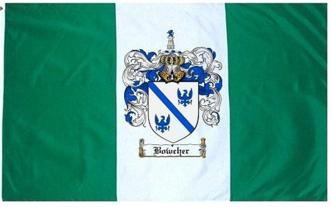 Bowcher family crest coat of arms flag