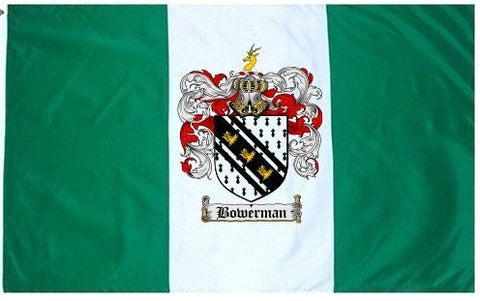 Bowerman family crest coat of arms flag