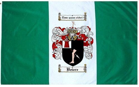 Bowre family crest coat of arms flag