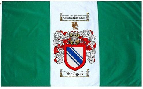 Bowyear family crest coat of arms flag