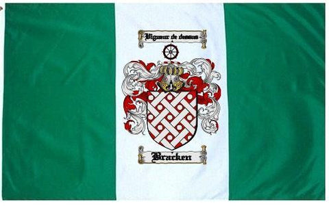 Bracken family crest coat of arms flag