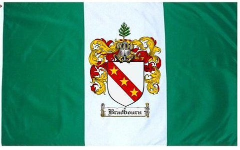 Bradbourn family crest coat of arms flag