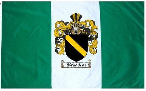 Braddene family crest coat of arms flag