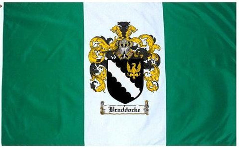 Braddocke family crest coat of arms flag