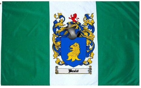 Braid family crest coat of arms flag