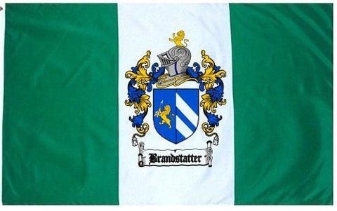 Brandstatter family crest coat of arms flag