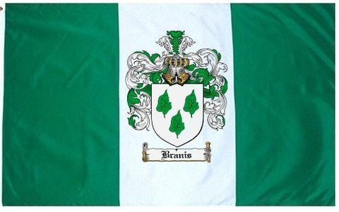 Branis family crest coat of arms flag