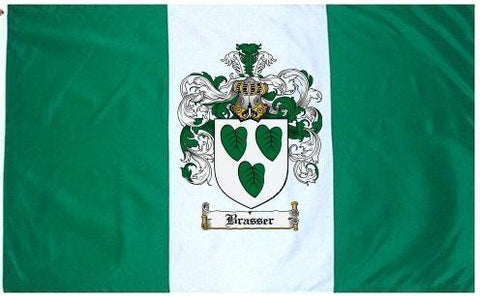 Brasser family crest coat of arms flag