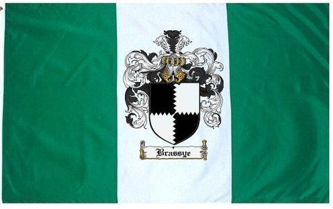 Brassye family crest coat of arms flag