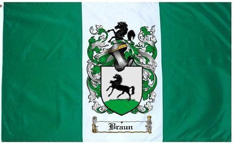 Braun family crest coat of arms flag