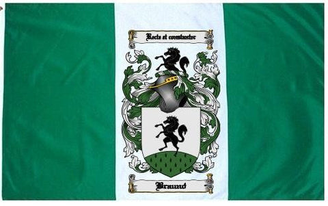 Braund family crest coat of arms flag