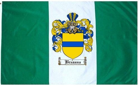 Brazeau family crest coat of arms flag