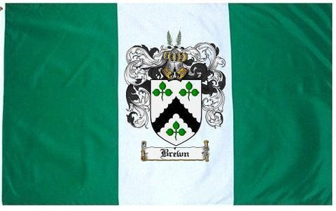 Brewn family crest coat of arms flag