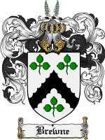 Brewne coat of arms family crest download