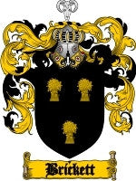 Brickett coat of arms family crest download