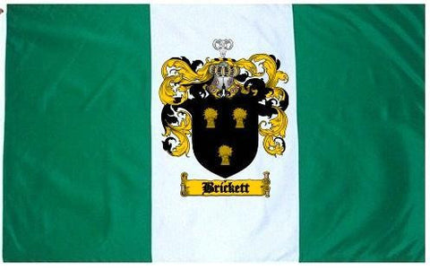 Brickett family crest coat of arms flag