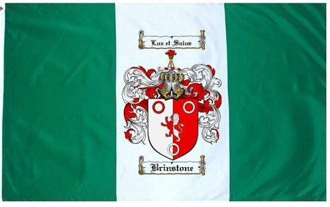 Brinstone family crest coat of arms flag