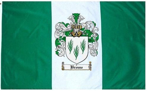 Brome family crest coat of arms flag