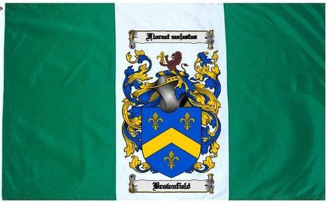 Brownfield family crest coat of arms flag