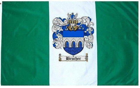 Brucher family crest coat of arms flag