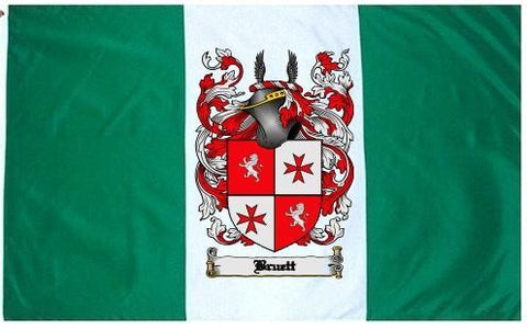 Bruett family crest coat of arms flag