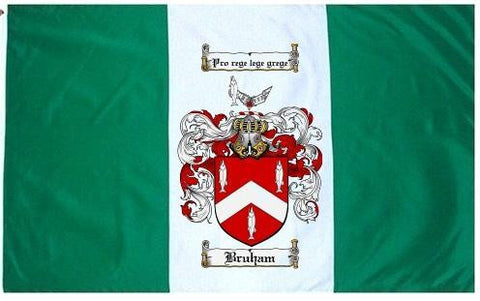 Bruham family crest coat of arms flag