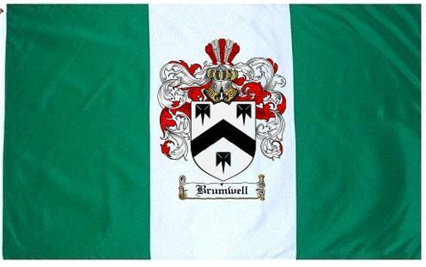 Brumwell family crest coat of arms flag