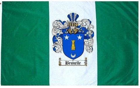 Brunelle family crest coat of arms flag