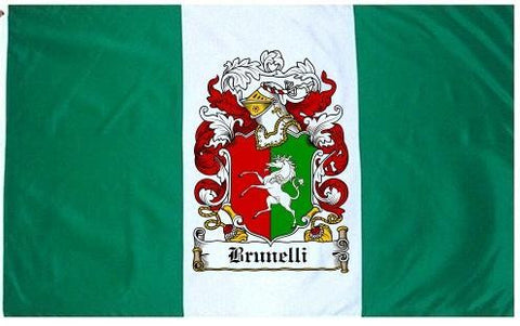Brunelli family crest coat of arms flag