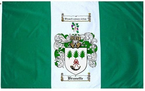 Brunette family crest coat of arms flag