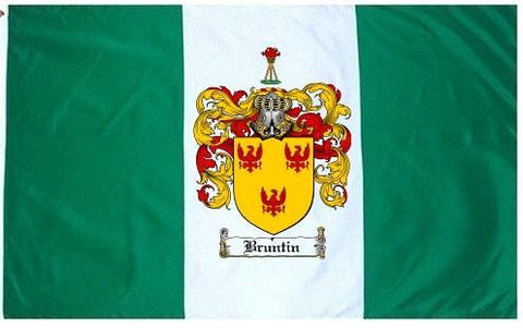 Bruntin family crest coat of arms flag