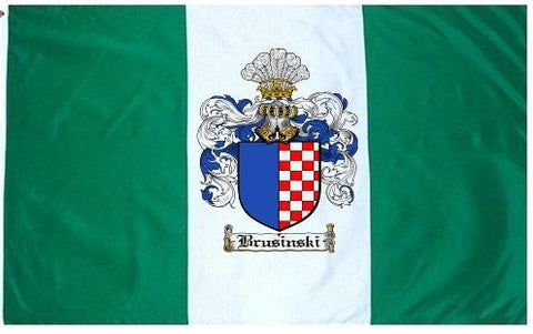 Brusinski family crest coat of arms flag