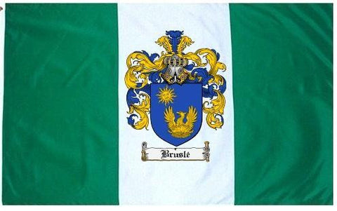 Brusle family crest coat of arms flag
