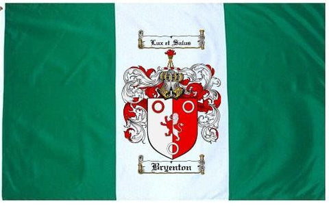 Bryenton family crest coat of arms flag