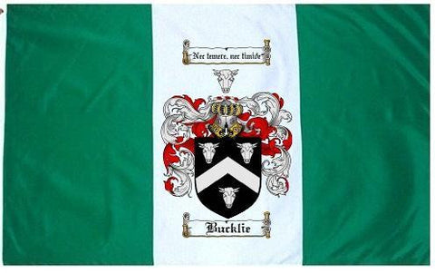 Bucklie family crest coat of arms flag
