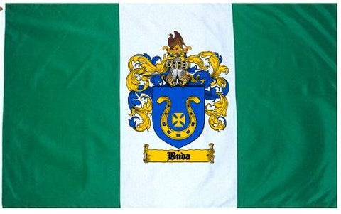 Buda family crest coat of arms flag